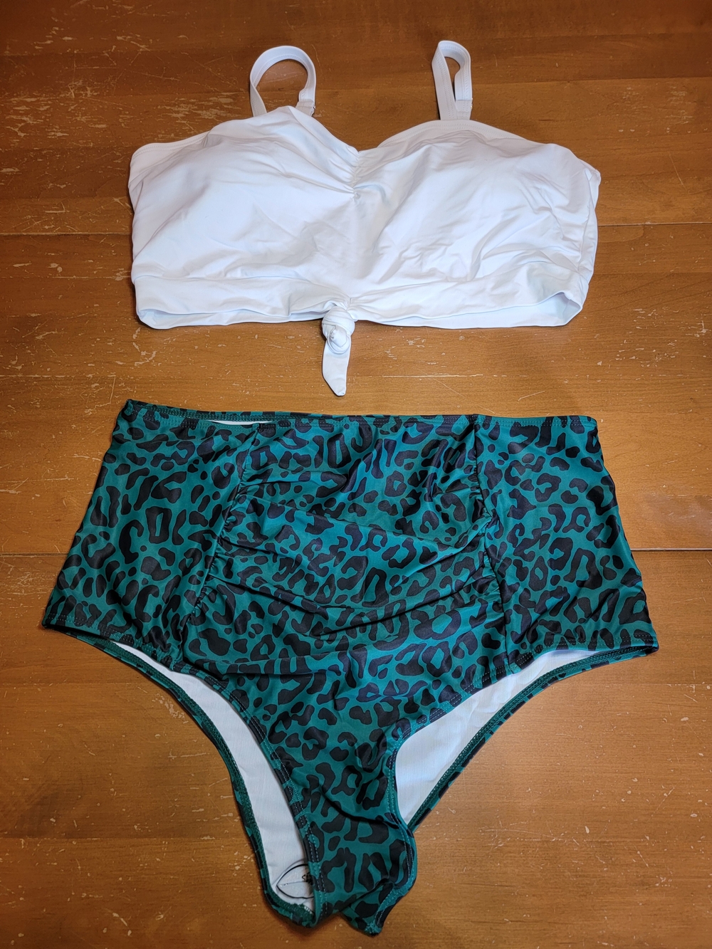 Sweetheart Neckline Ruched Tie Up Hight Waist 2 Piece Swimsuit Set Sz XL NWT